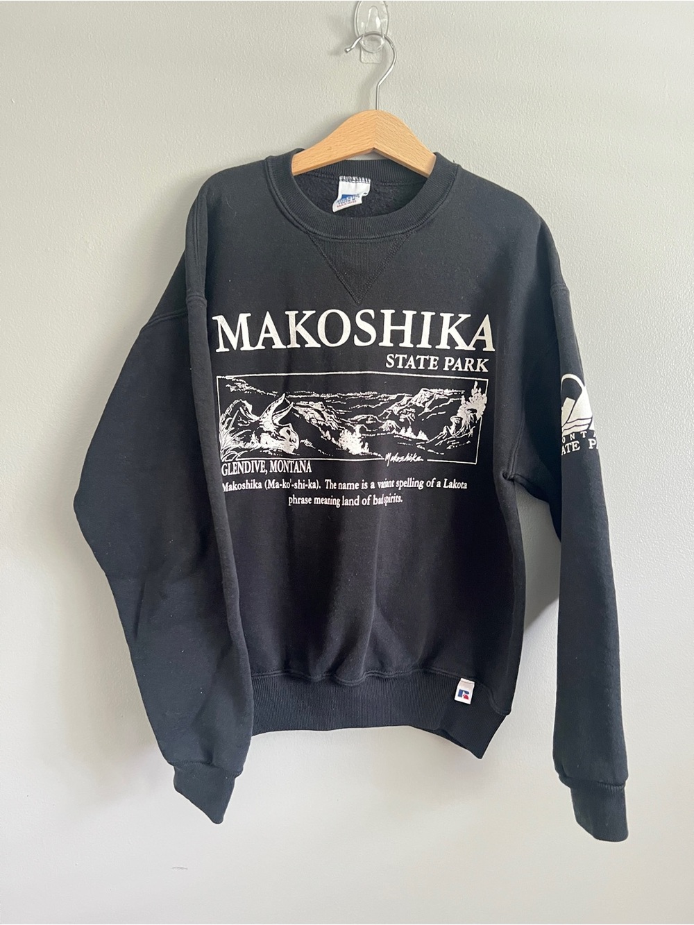Russell Athletic Black Makoshika State Park Crewneck Sweatshirt